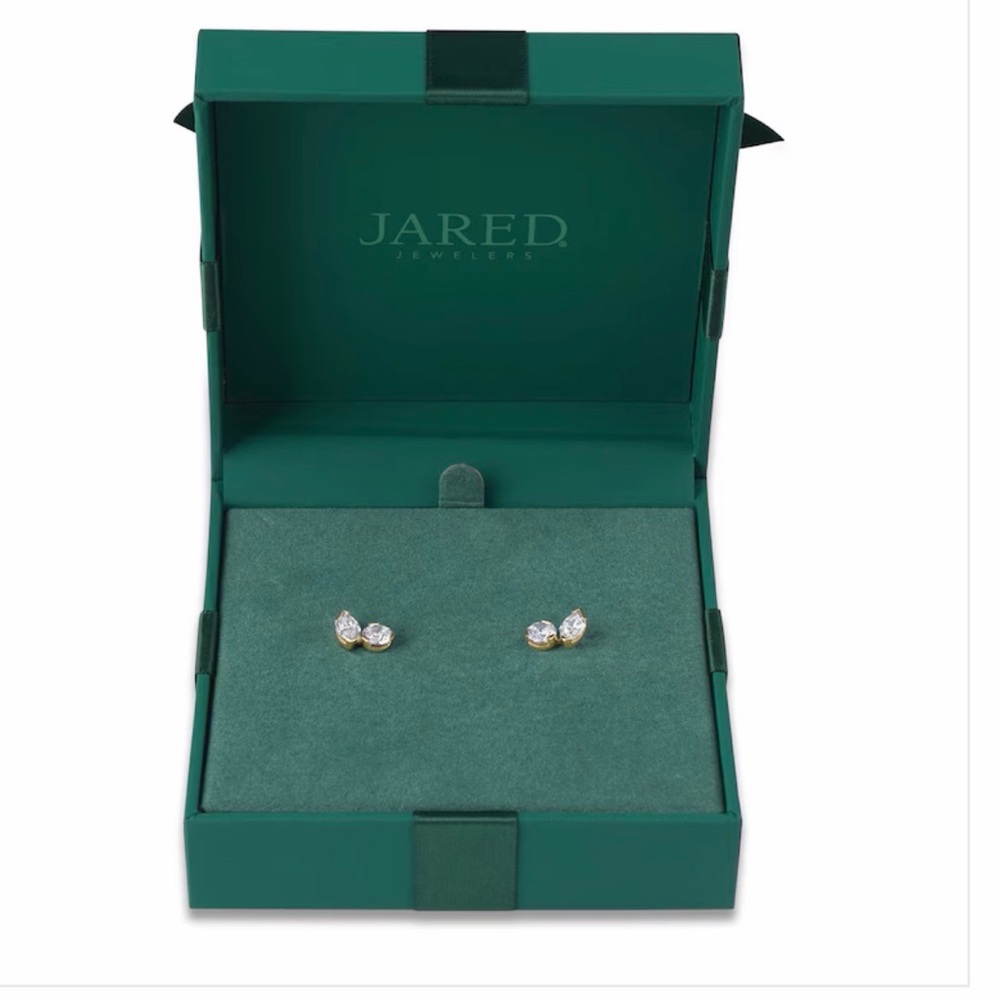 Marquise & Round-Cut Lab-Grown Diamond Two-Stone Earrings